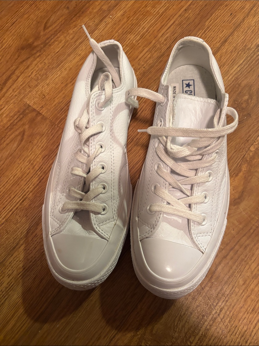 Converse White Leather Low-Top Sneakers